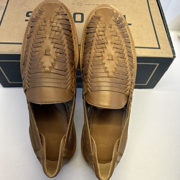 Tecovas Mateo Huarache Slip On Butterscotch Cowhide Leather Woven New SZ 10.5 - Picture 2 of 10